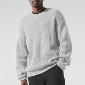Domain Rib Knit Crew Sweater - Athletic Heather Grey