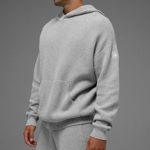 Sports Club Sweater Knit Hoodie - Athletic Heather Grey