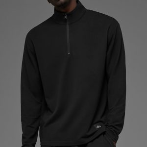 Double Take Long Sleeve 1/4 Zip - Black