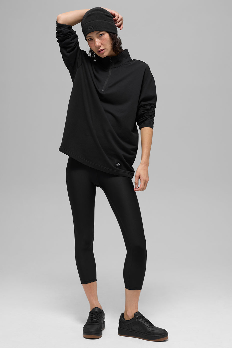 Double Take Long Sleeve 1/4 Zip - Black - Image 5
