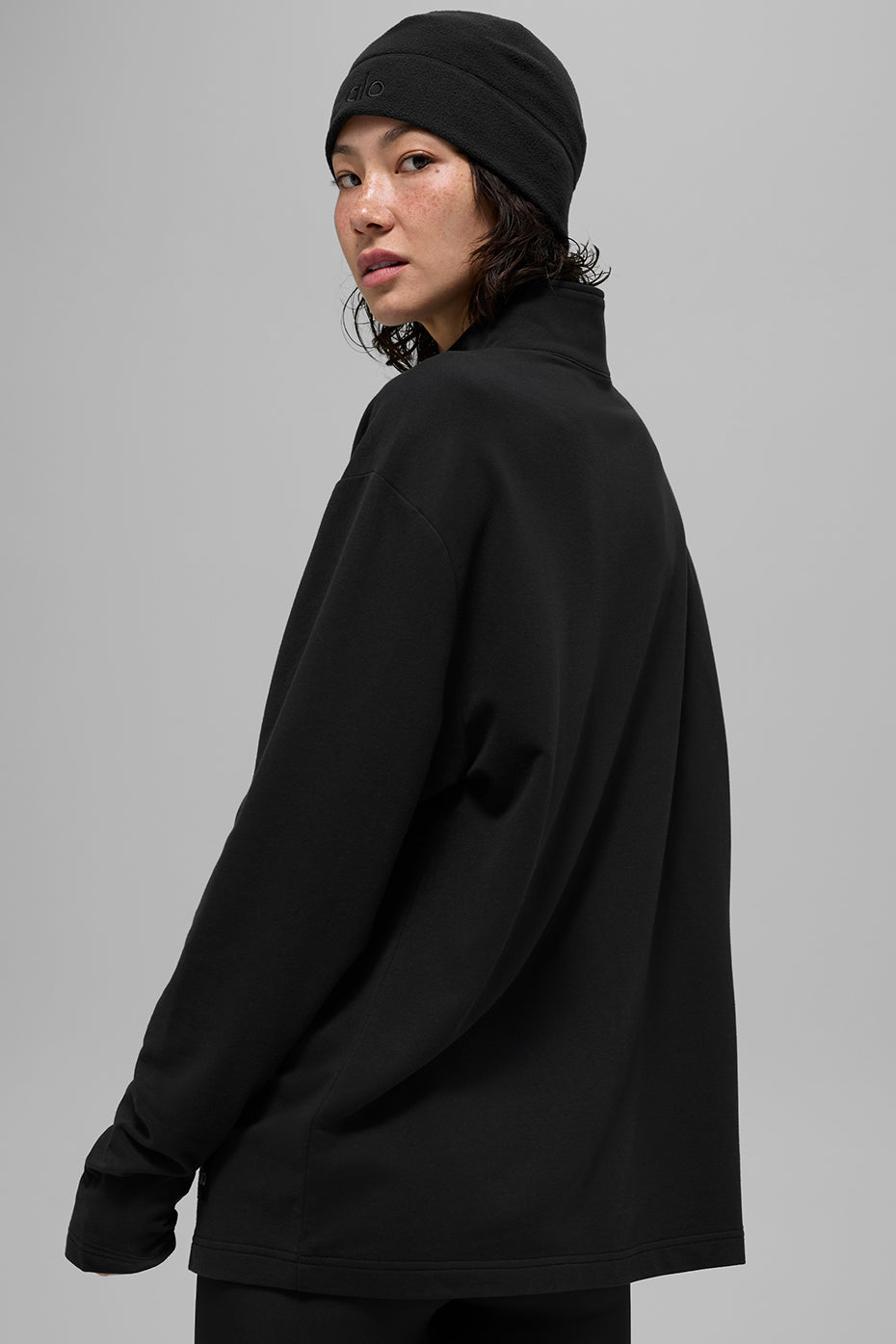 Double Take Long Sleeve 1/4 Zip - Black - Image 3