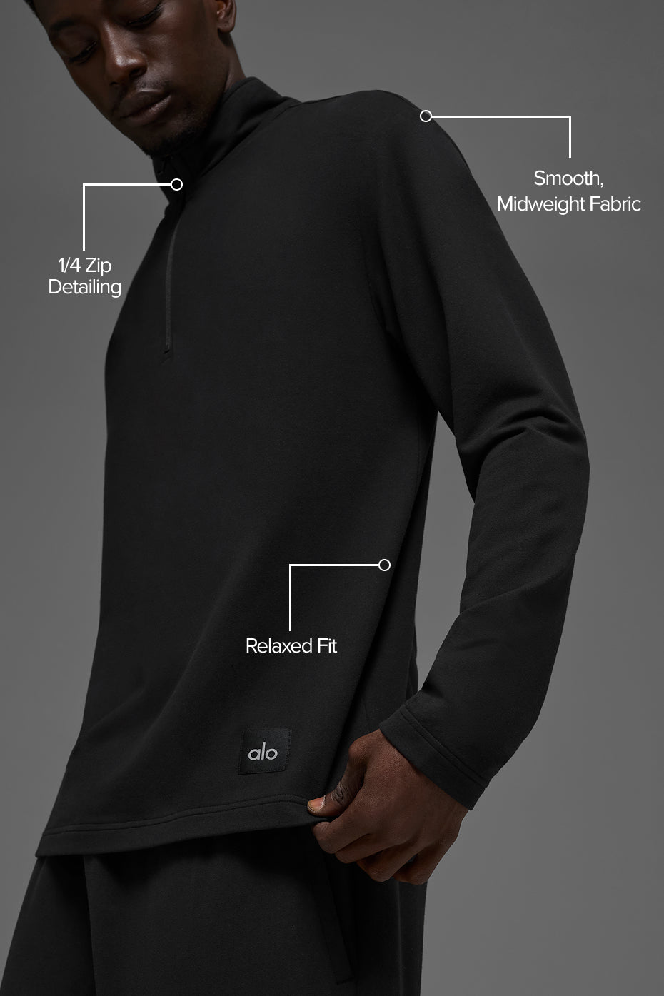 Double Take Long Sleeve 1/4 Zip - Black - Image 2
