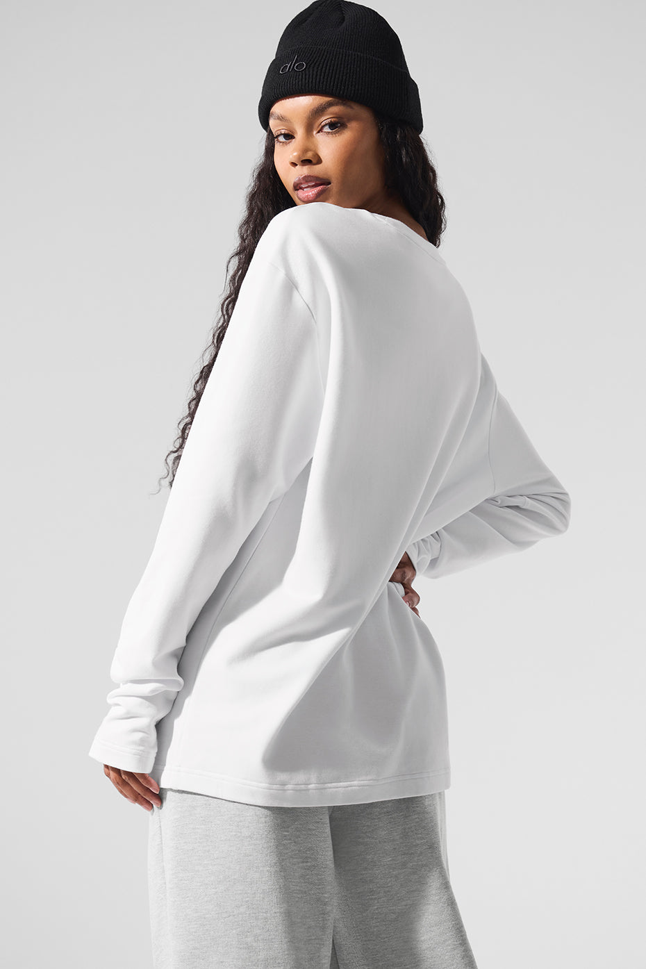 Double Take Long Sleeve Crew - White - Image 2