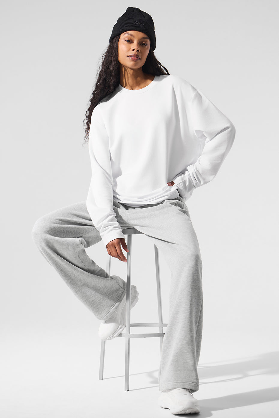 Double Take Long Sleeve Crew - White - Image 3