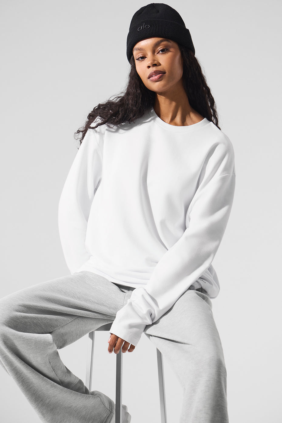 Double Take Long Sleeve Crew - White - Image 4