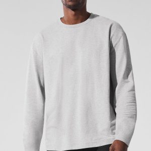 Double Take Long Sleeve Crew - Athletic Heather Grey