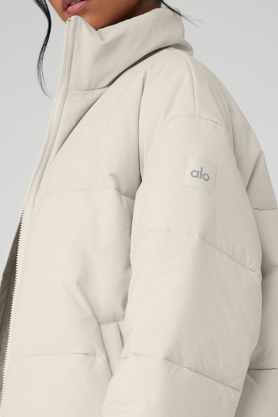 Stretch Woven Street Puffer - Bone - Image 4