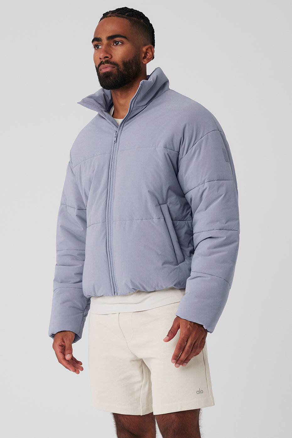 Stretch Woven Street Puffer - Fog - Image 3