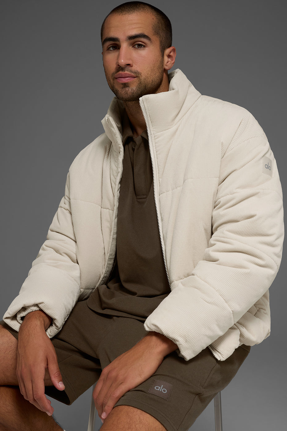 Corduroy Stage Puffer - Bone - Image 5