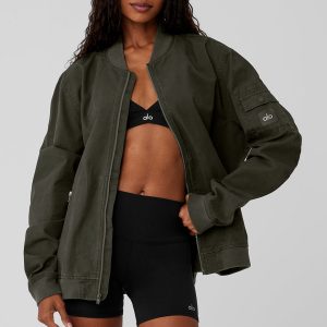 Division Ripstop Bomber Jacket - Stealth Green