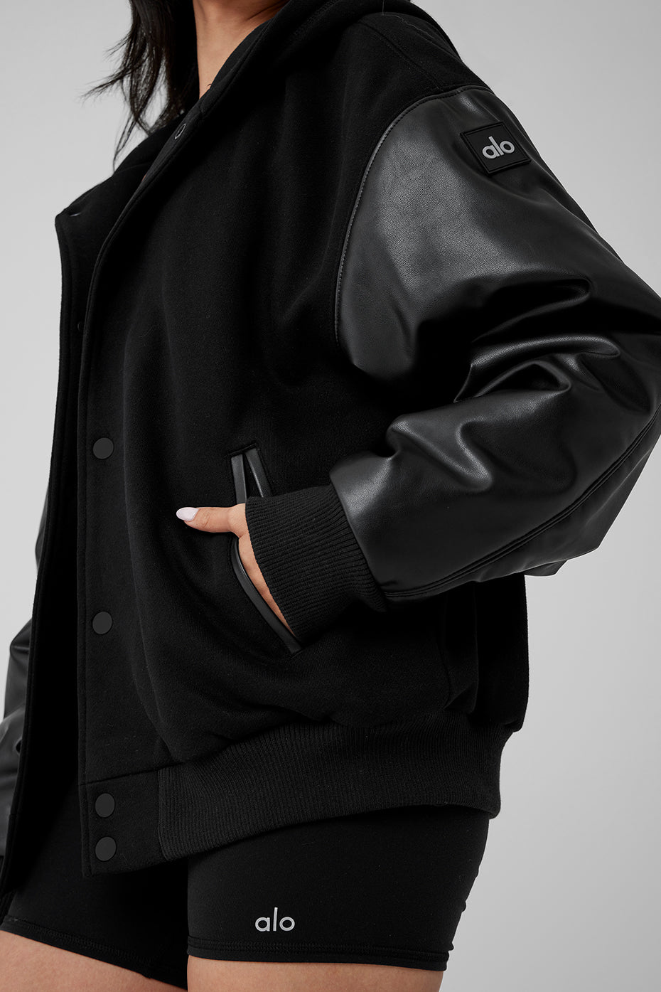 Select Hooded Bomber Jacket - Black - Image 4