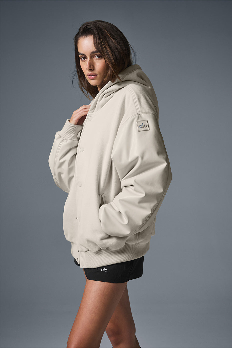 Select Hooded Bomber Jacket - Bone - Image 2