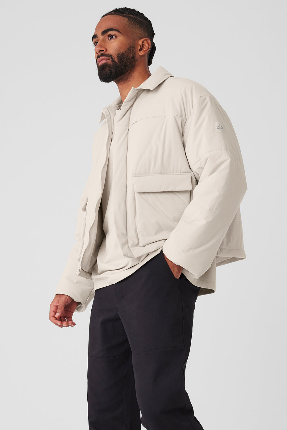 Voyage Utility Cargo Jacket - Bone - Image 3