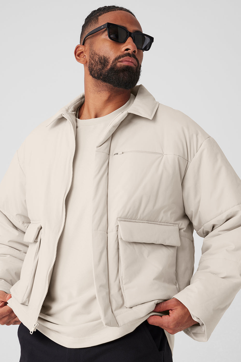 Voyage Utility Cargo Jacket - Bone - Image 4