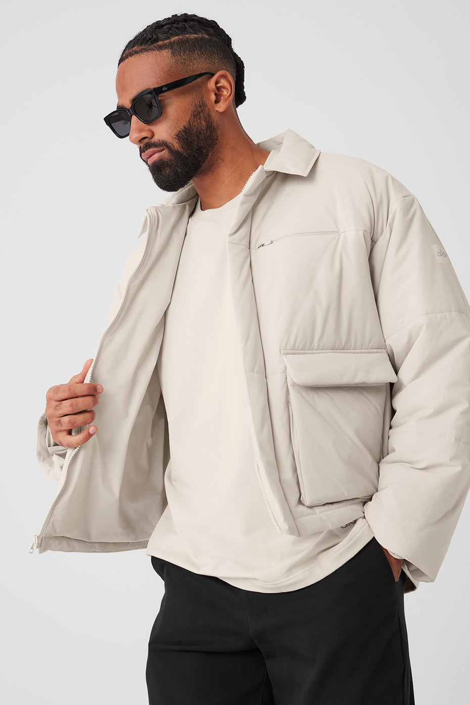 Voyage Utility Cargo Jacket - Bone - Image 5
