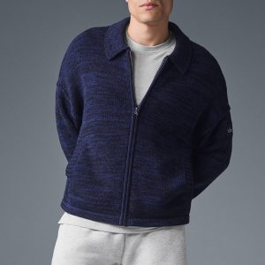 Heritage Full Zip Sweater - Navy Multi