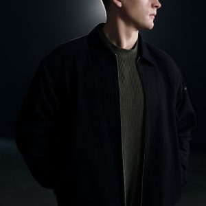 Cotton Canvas Coaches Jacket - Black