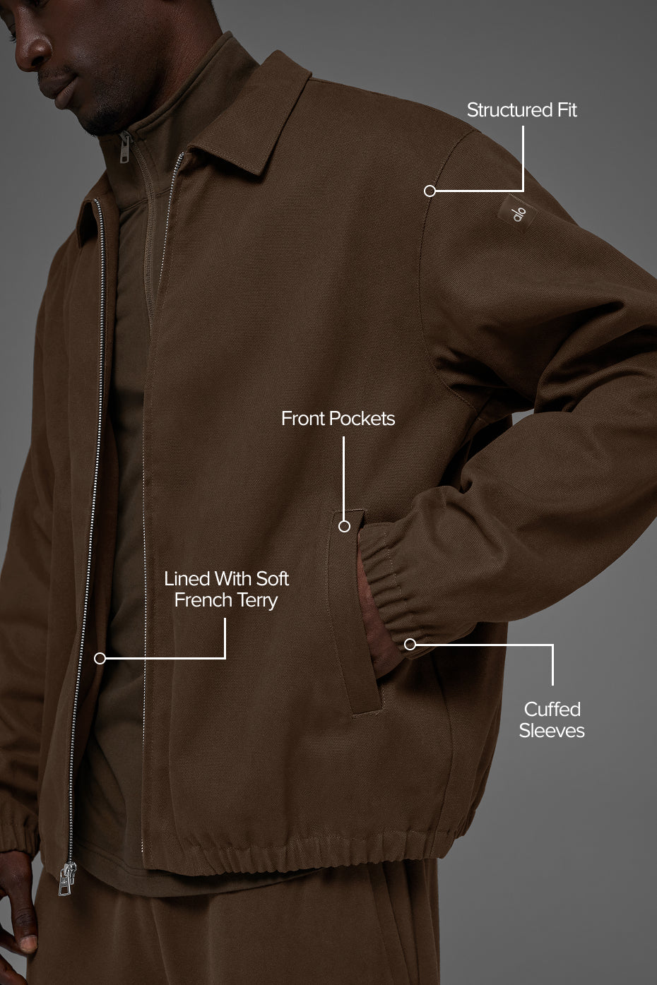 Cotton Canvas Coaches Jacket - Espresso - Image 2