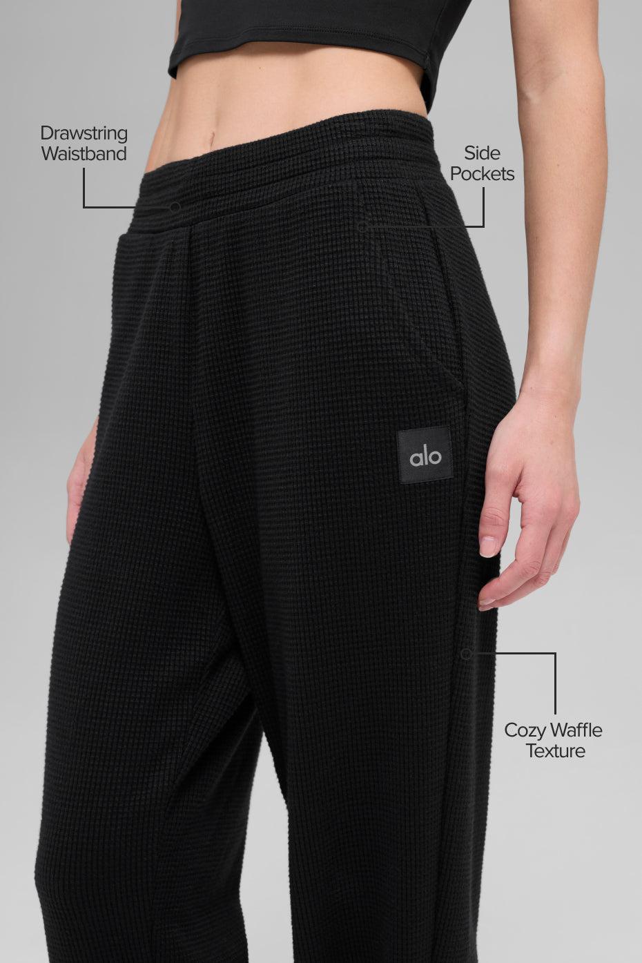 Waffle Weekend Escape Jogger - Black - Image 2