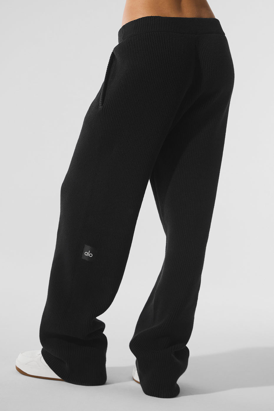 Domain Rib Knit Sweatpant - Black - Image 3