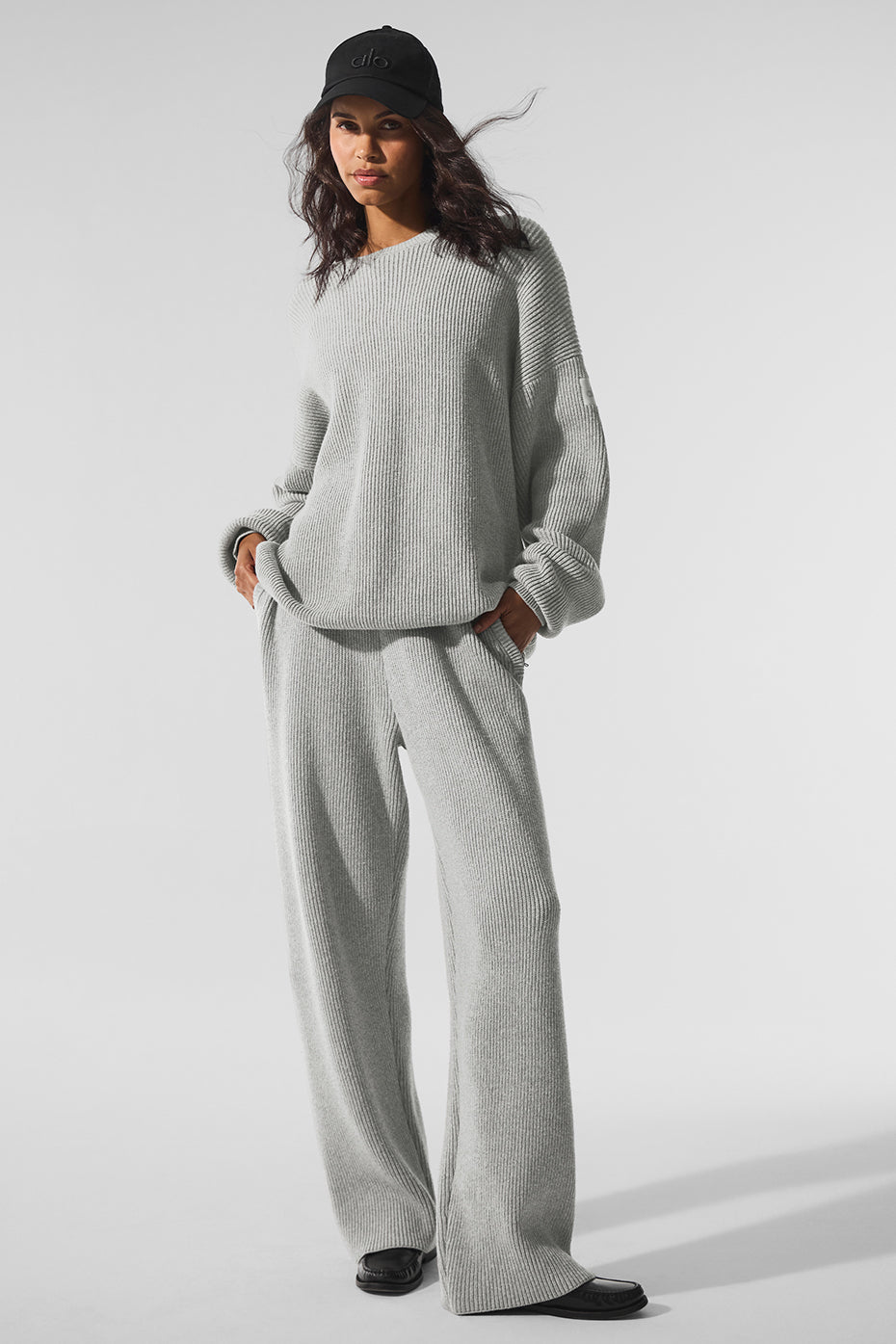 Domain Rib Knit Sweatpant - Athletic Heather Grey - Image 5