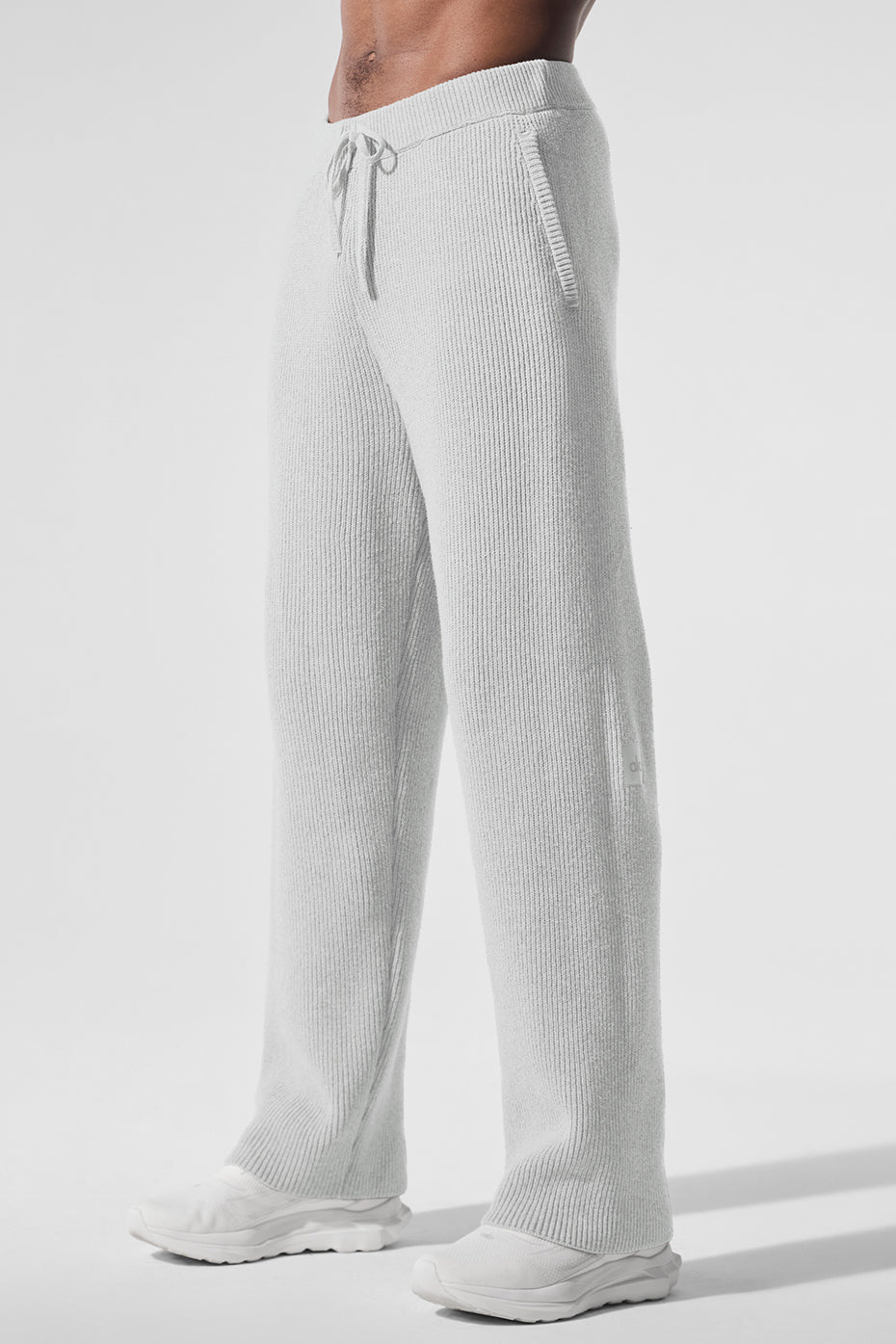 Domain Rib Knit Sweatpant - Athletic Heather Grey - Image 4