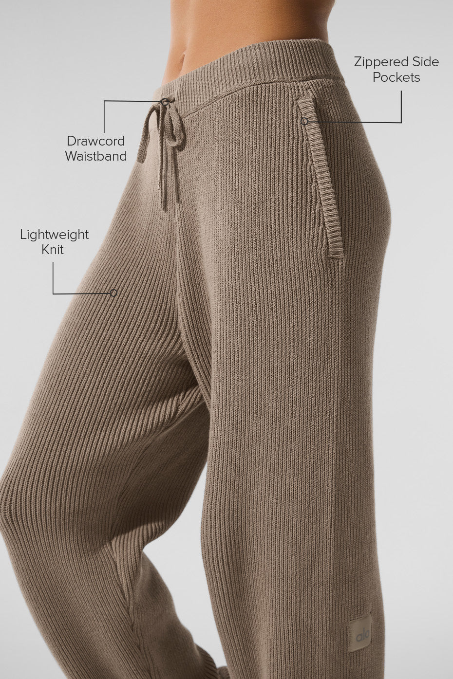 Domain Rib Knit Sweatpant - Gravel - Image 2