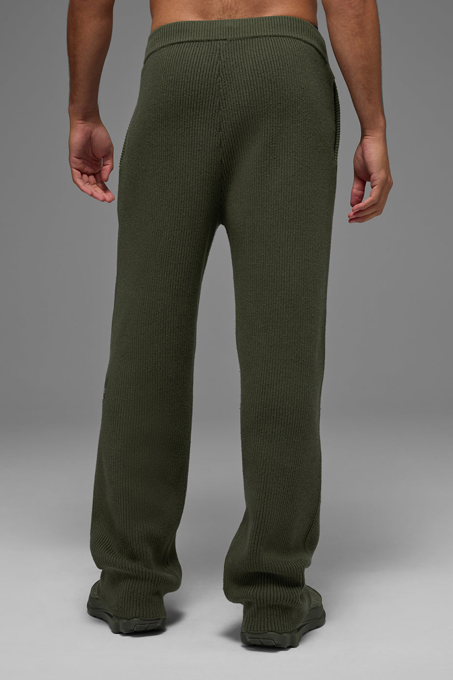 Domain Rib Knit Sweatpant - Green Olive - Image 4