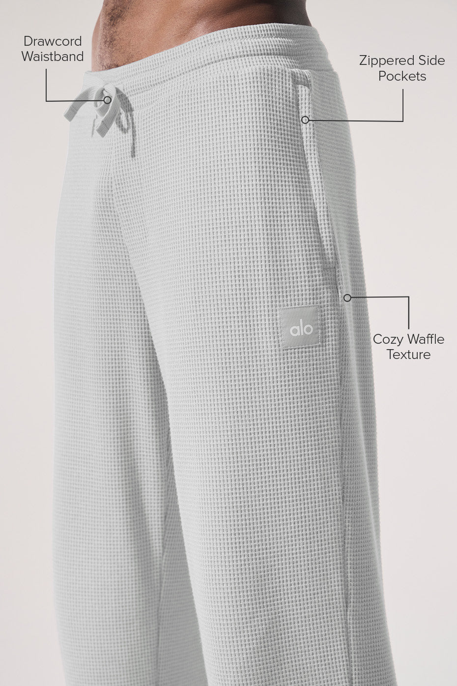 Elevate Waffle Straight Leg Pant - Athletic Heather Grey - Image 2