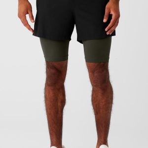 5 Revival 2-in-1 Short - Black/Stealth Green