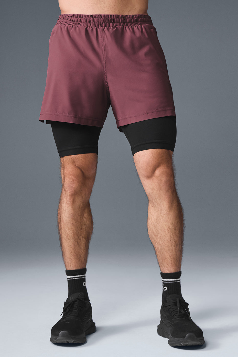 5 Revival 2-in-1 Short - Burgundy Truffle/Black