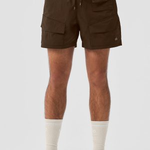 7 Crinkle Nylon Excursion Cargo Short - Espresso