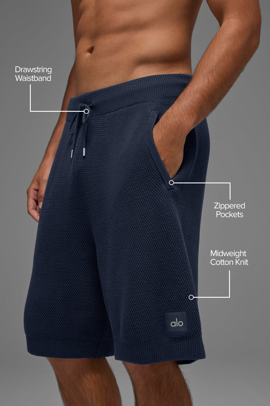 7 Sports Club Sweater Knit Short - Navy - Image 2