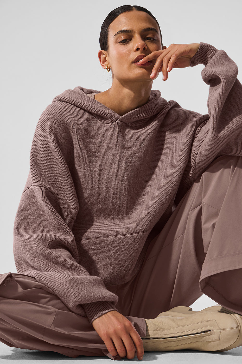 Scholar Hooded Sweater - Mushroom Heather - Image 5