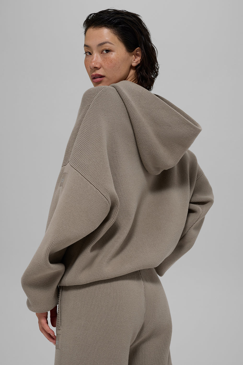 Scholar Hooded Sweater - Light Cocoa - Image 2