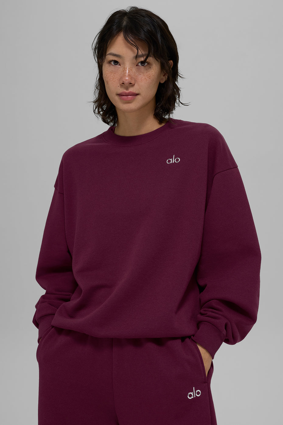 Accolade Crew Neck Pullover - Burgundy - Image 4