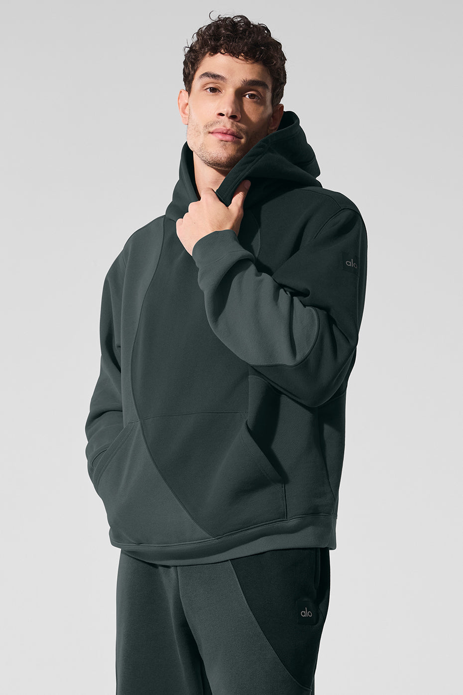 Make Waves Hoodie - Charcoal Green Tonal - Image 3