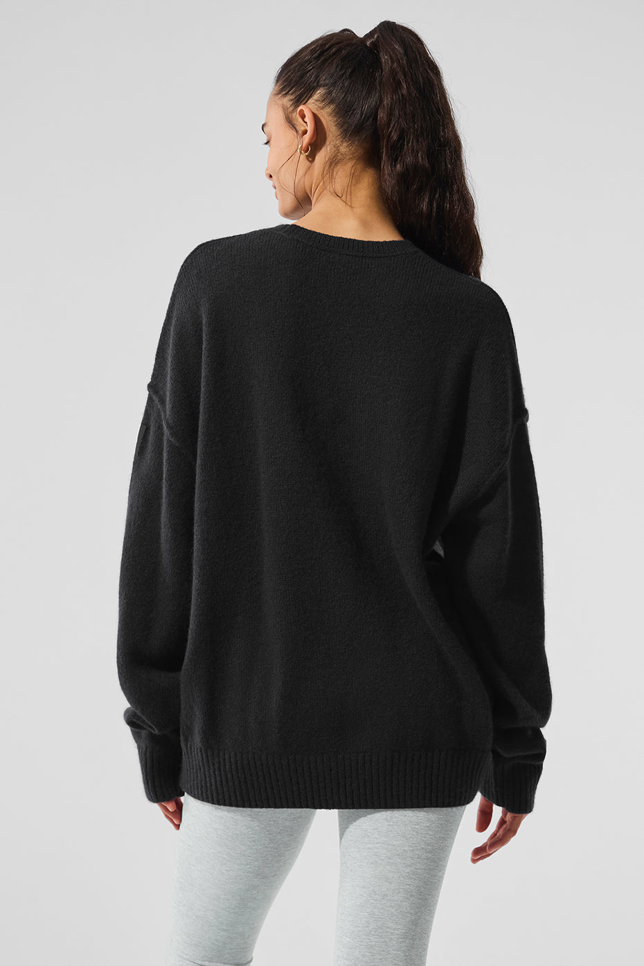 New Class Cashmere Crewneck Sweater - Black - Image 3