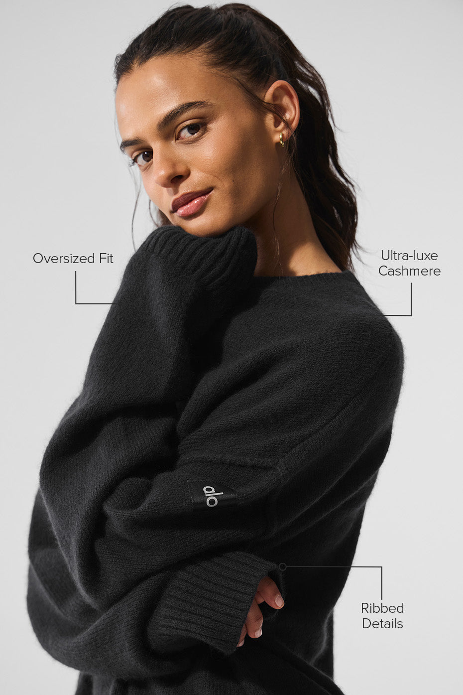 New Class Cashmere Crewneck Sweater - Black - Image 2