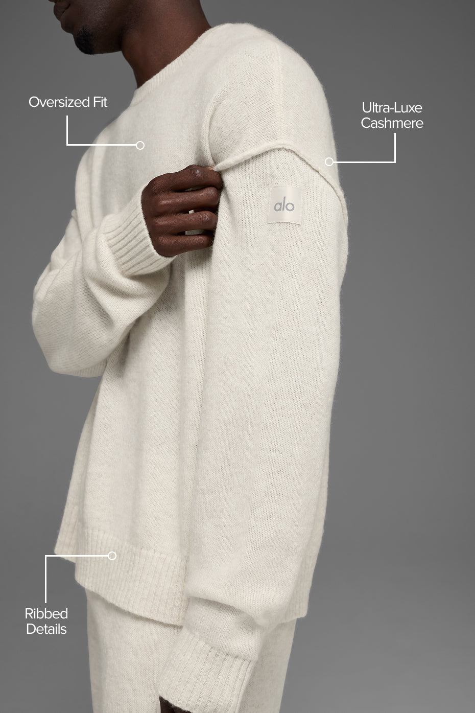 New Class Cashmere Crewneck Sweater - Bone Heather - Image 2