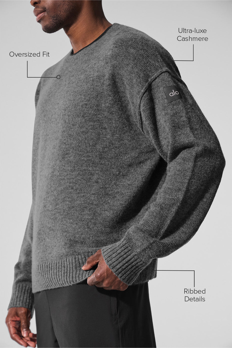 New Class Cashmere Crewneck Sweater - Platinum Grey - Image 2