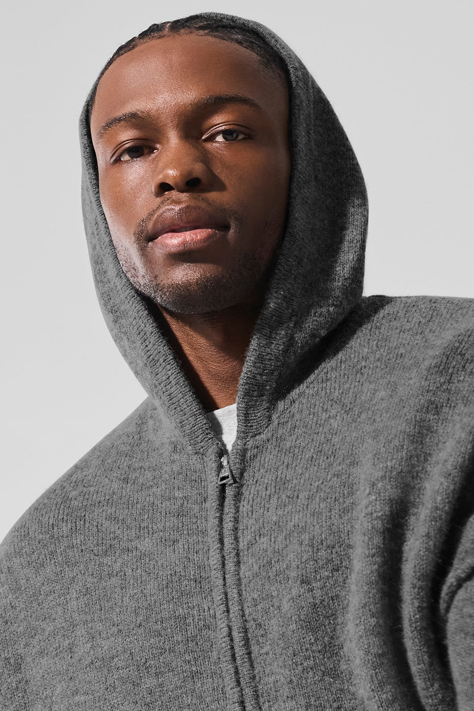 New Class Cashmere Full Zip Hoodie - Platinum Grey - Image 5