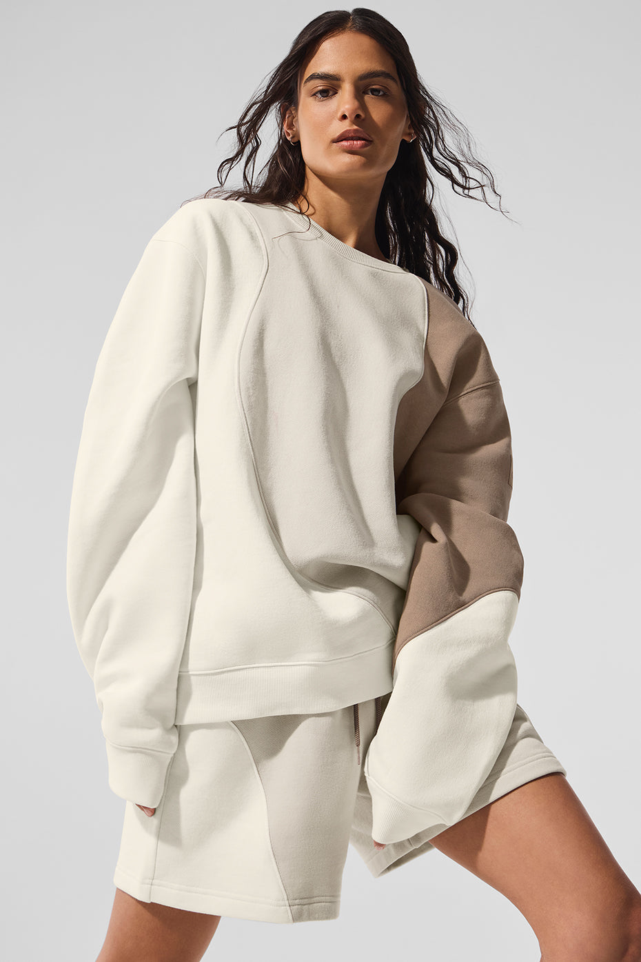 Make Waves Crew Neck Pullover - Ivory/Bone/Gravel - Image 5