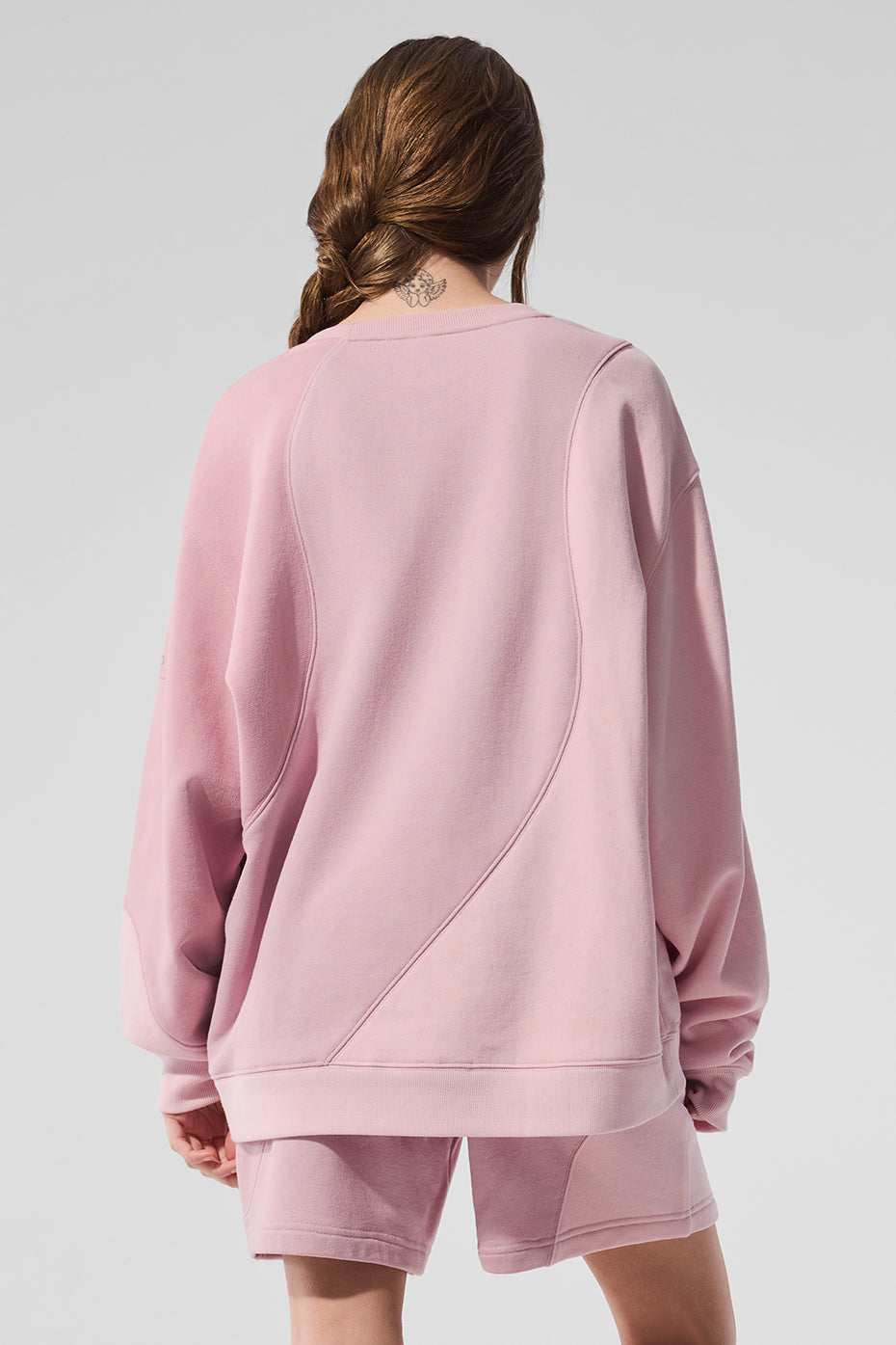 Make Waves Crew Neck Pullover - Sunset Pink Tonal - Image 2