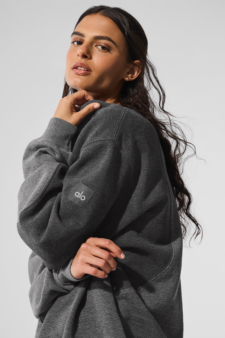 Make Waves Crew Neck Pullover - Dark Heather Grey Tonal - Image 3