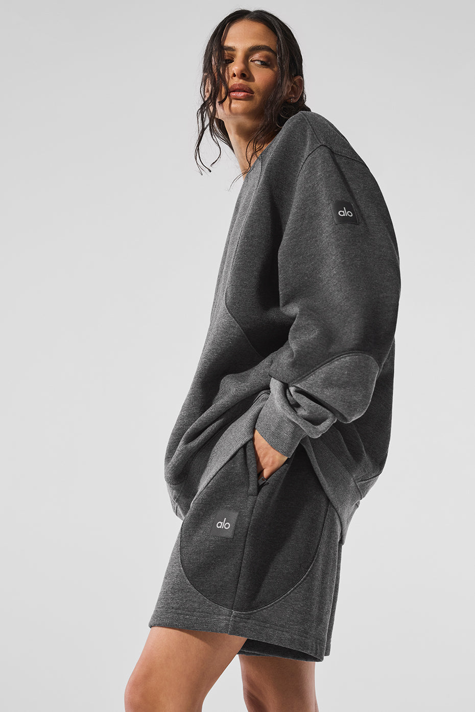 Make Waves Crew Neck Pullover - Dark Heather Grey Tonal - Image 4