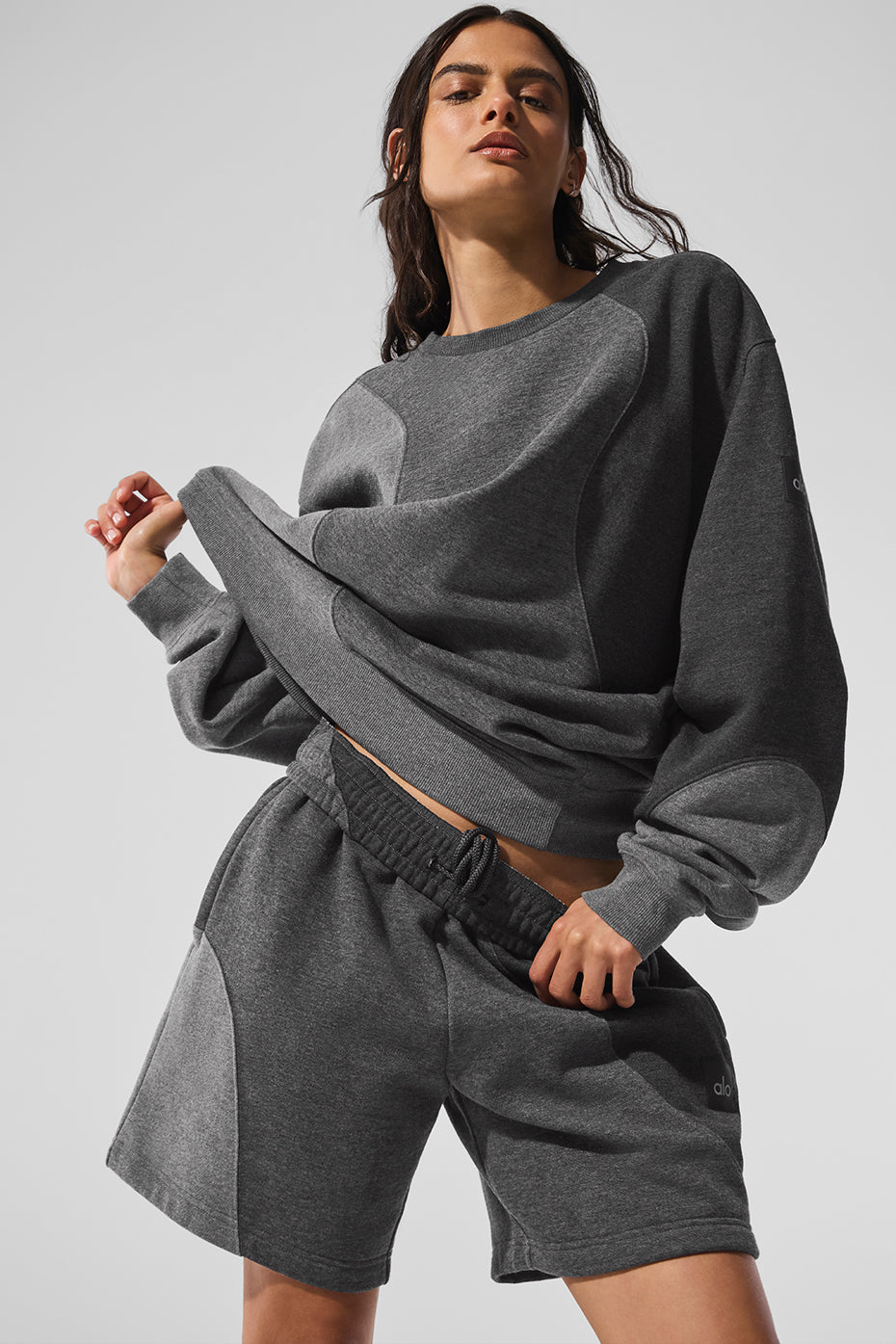 Make Waves Crew Neck Pullover - Dark Heather Grey Tonal - Image 5