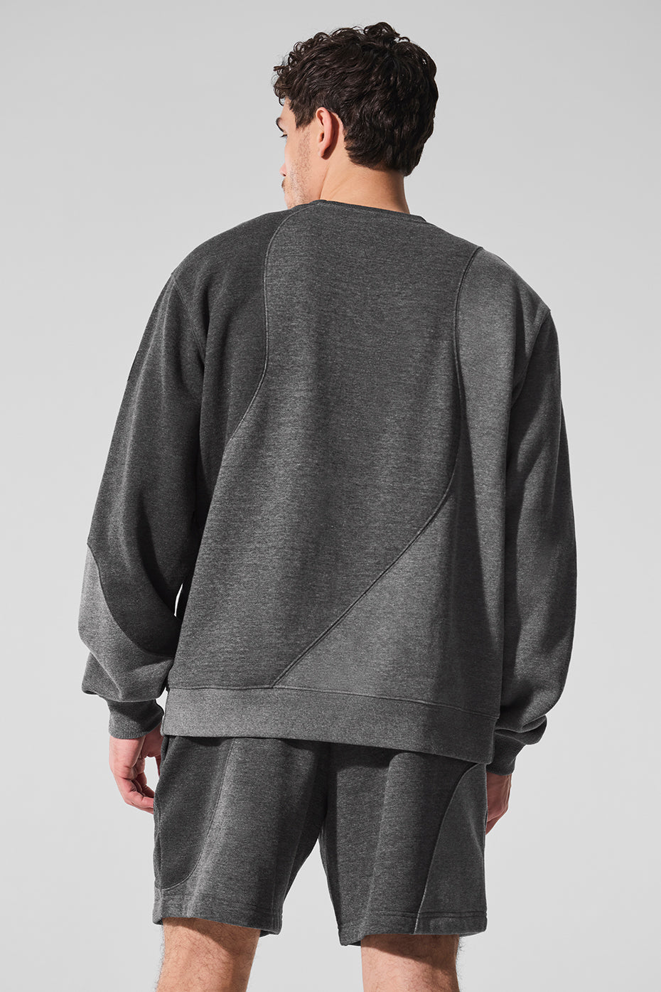 Make Waves Crew Neck Pullover - Dark Heather Grey Tonal - Image 2
