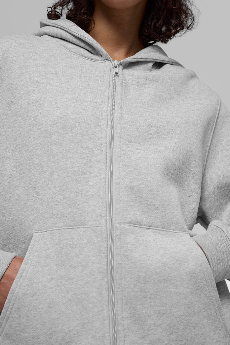 Renown Heavy Weight Full Zip Hoodie - Athletic Heather Grey - Image 2
