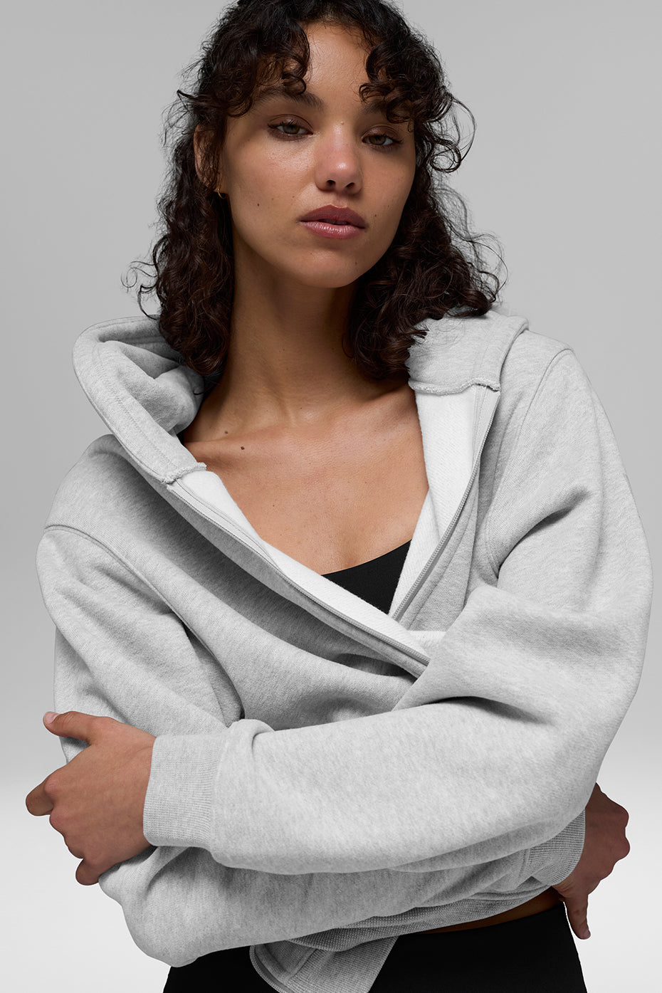 Renown Heavy Weight Full Zip Hoodie - Athletic Heather Grey - Image 4